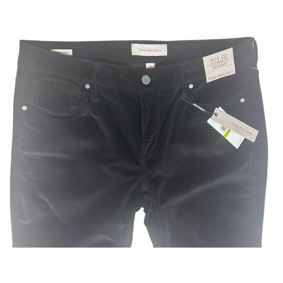 Calvin Klein Ultimate Skinny Black Corduroy Jeans Pants Size 14 New - Picture 3 of 13